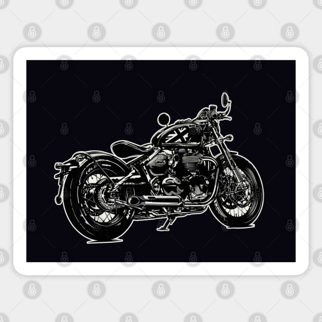 Triumph Motorcycle | Triumph Bobber Black | Bonneville Bobber Magnet by SW Longwave